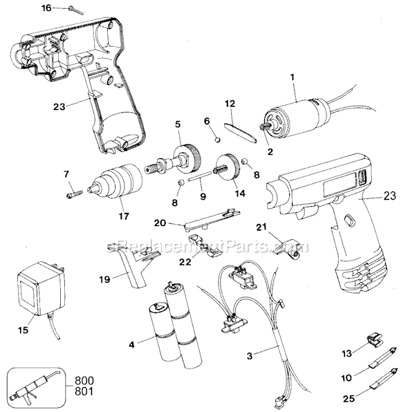 Page A Diagram and Parts List for 9049A Type 1 Black and Decker Electric Drill